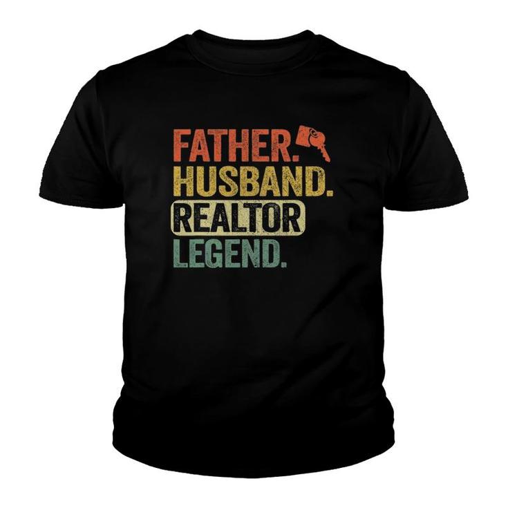 Father Husband Realtor Legend Men Vintage Real Estate Agent Youth T-shirt