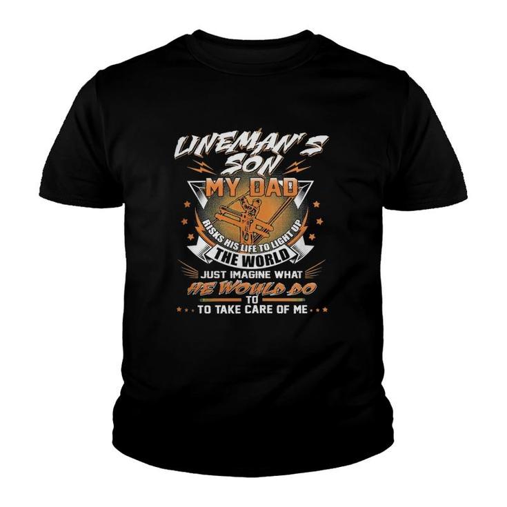 Father Linemans Son Proud Lineman Day Youth T-shirt