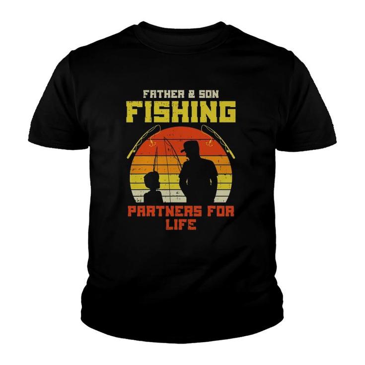 Father Son Fishing Partners For Life Retro Matching Dad Gift Youth T-shirt