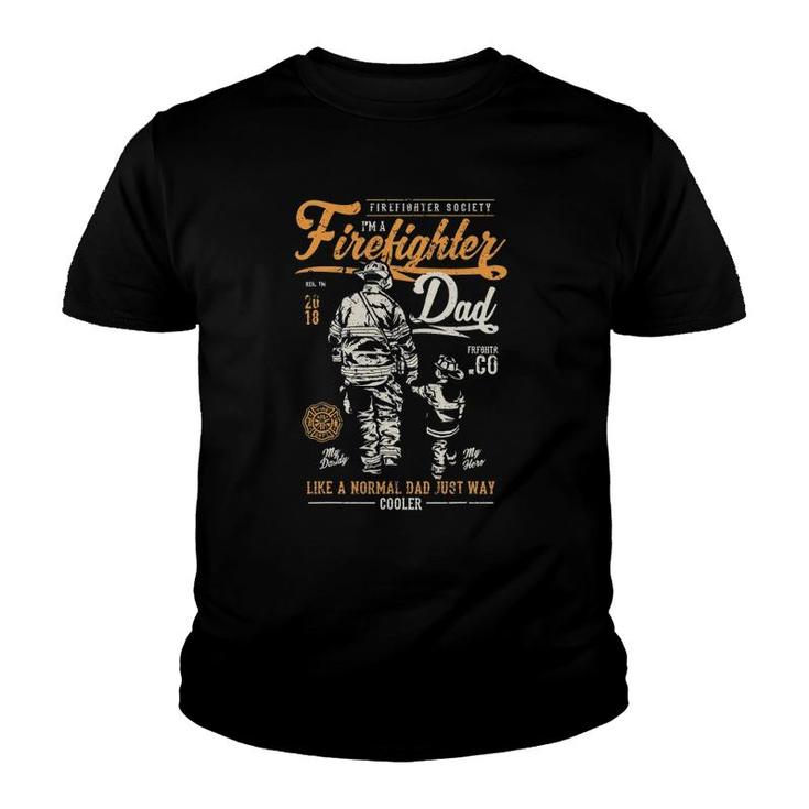 Father's Day Firefighter Retro Fireman Gifts Youth T-shirt