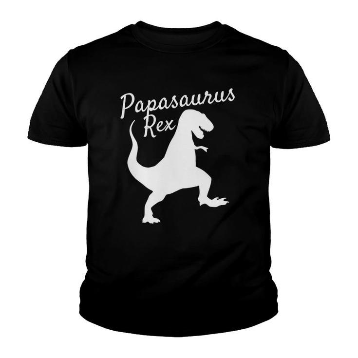 Father's Day Gift From Wife Son Daughter Kids Papasaurus Youth T-shirt
