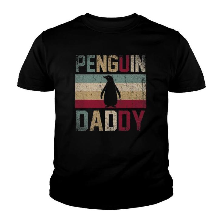 Father's Day Gift Idea Animal Lover Dad Retro Penguin Youth T-shirt