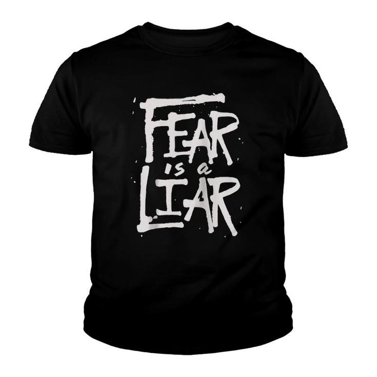 Fear Is A Liar Inspirational Christian Faith Believer Raglan Baseball Tee Youth T-shirt
