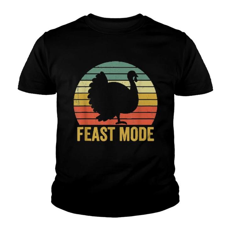 Feast Mode Thanksgiving Vintage Turkey Trot Retro  Youth T-shirt