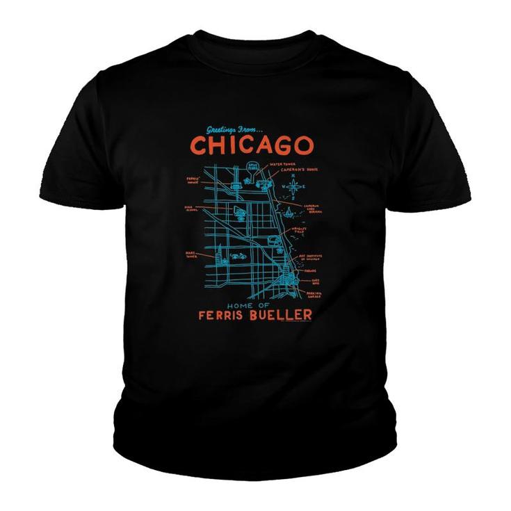 Ferris Bueller's Day Off Chicago Map  Youth T-shirt