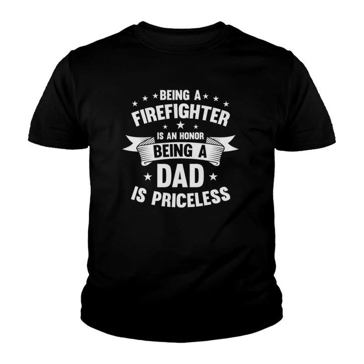 Firefighter Dad Fireman Papa Saying Cool Father's Day Gifts Youth T-shirt
