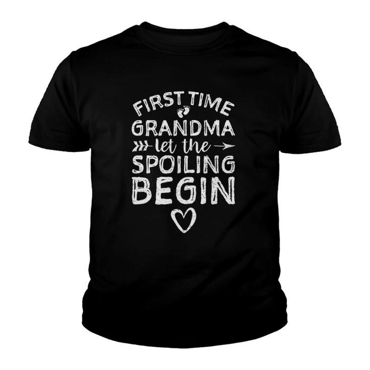 First Time Grandma Let The Spoiling Begin - Grandmother Youth T-shirt