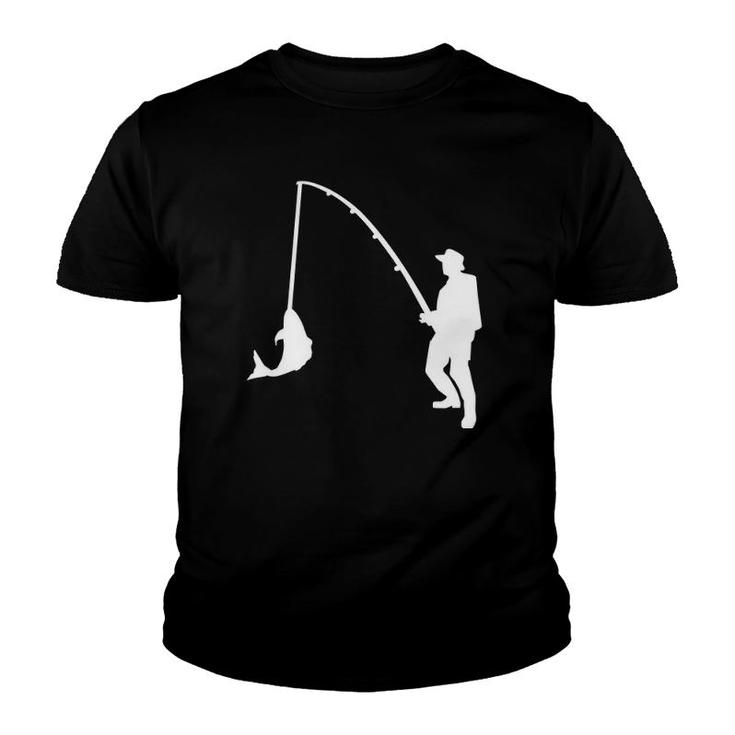 Fisher With Rod And Fish Youth T-shirt