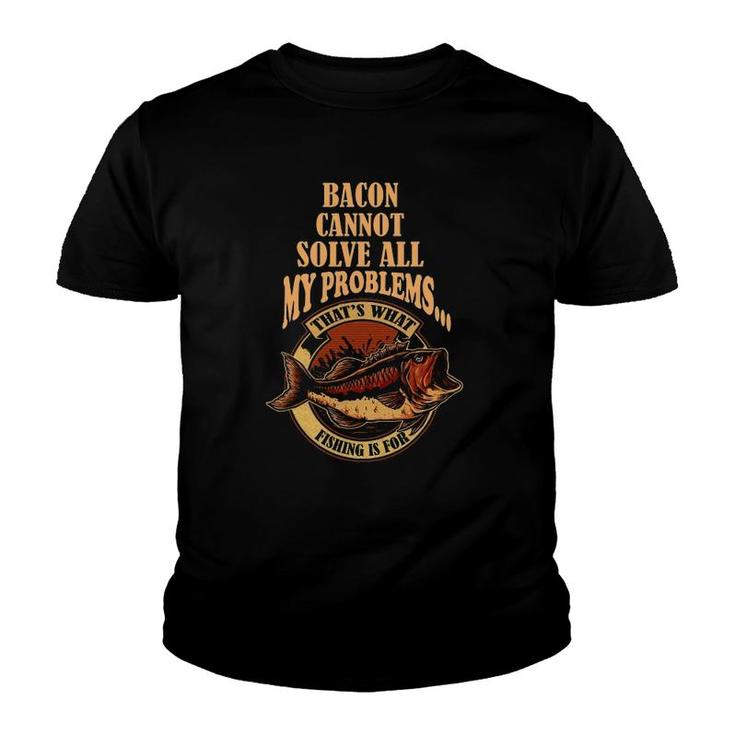 Fishing Pajamas For Mens Tournament Gag Gifts Bacon Dad Man Youth T-shirt