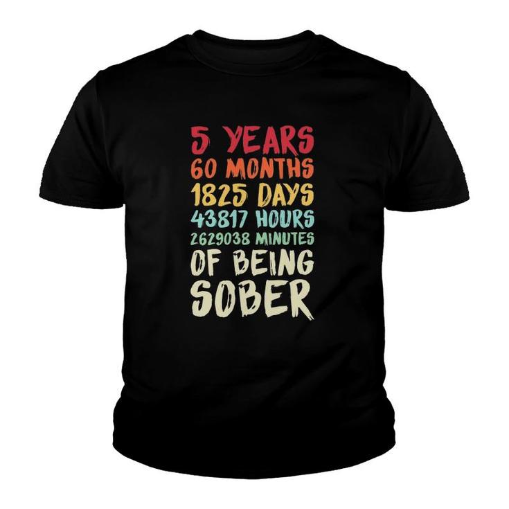 Five Years Clean Addiction Recovery 5 Years Sober Youth T-shirt