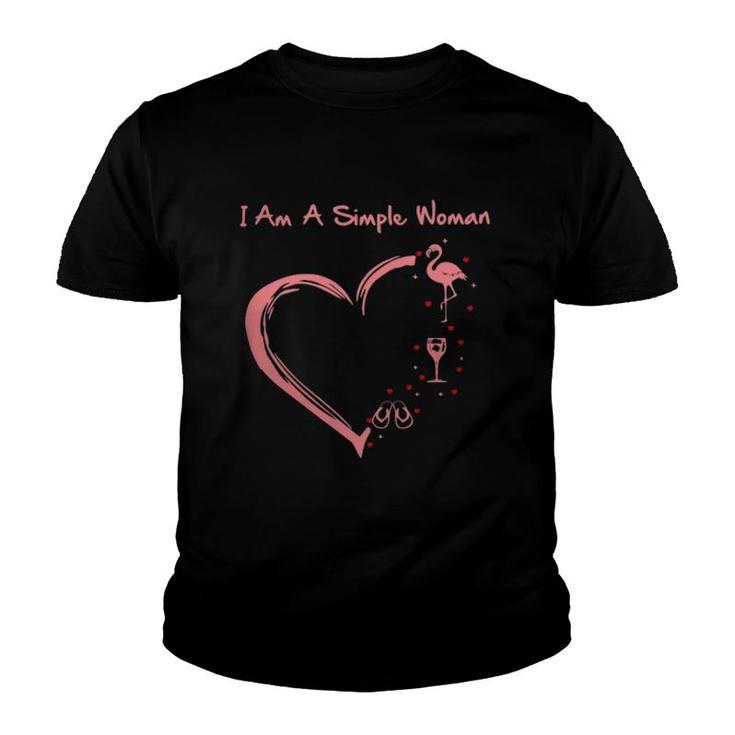 Flamingo Im A Simple Woman Youth T-shirt