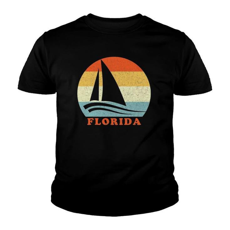 Florida Vacation Vintage Retro Sailboat Youth T-shirt