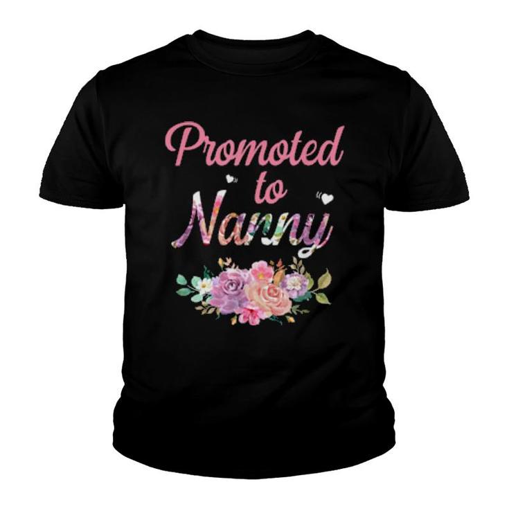 Flower Promoted To Nanny Est 2022  Youth T-shirt