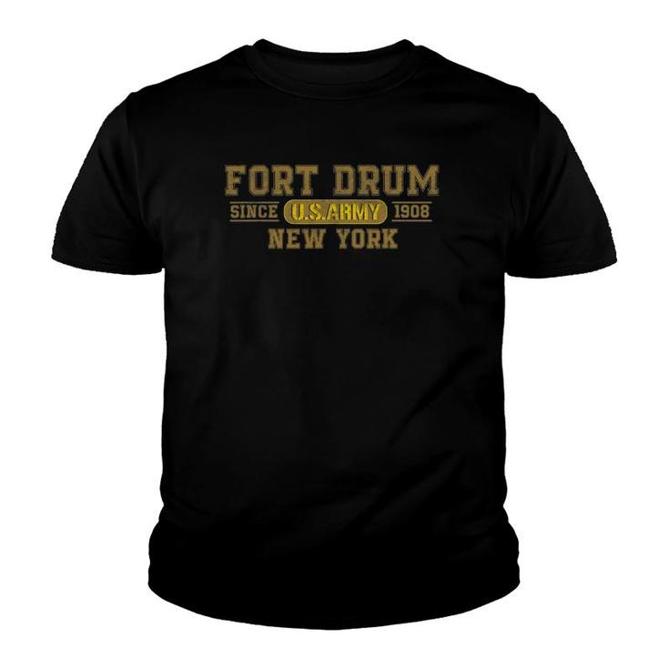 Fort Drum New York Gifts Us Army Base Vintage Gift Youth T-shirt