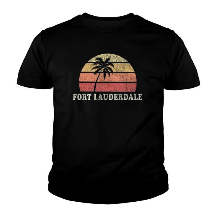 Fort Lauderdale Fl Vintage 70S Retro Throwback Design Youth T-shirt