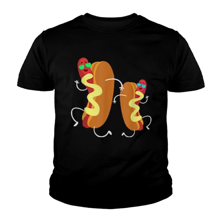 Franks Sausages Weiner Fast Food Sunglasses Hot Dog  Youth T-shirt