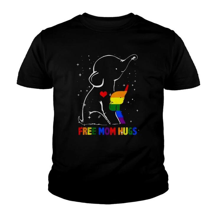 Free Mom Hugs Lgbt Mom Mother Elephant Rainbow Gifts Womens Youth T-shirt