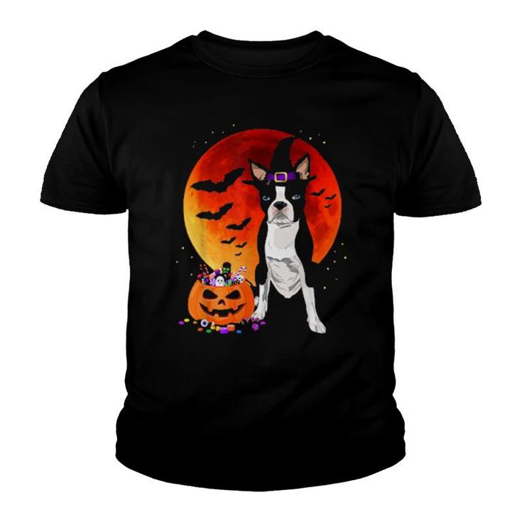 French Bulldog Halloween Night Jack O Lantern Pumpkin Candy  Youth T-shirt
