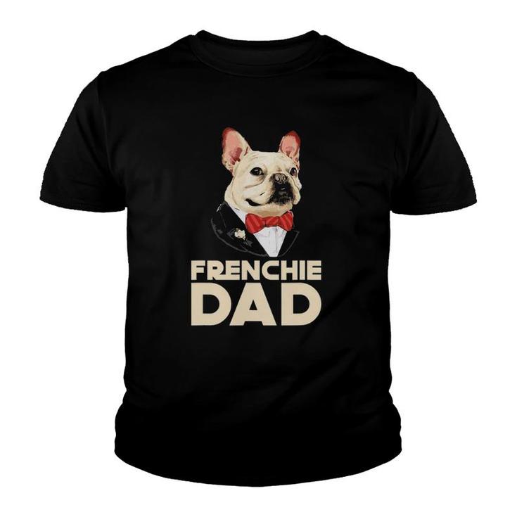 Frenchie Dad French Bulldog With Suit Fathers Day Youth T-shirt