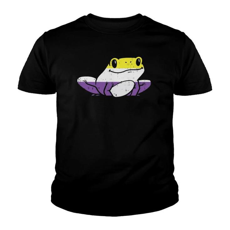 Frog Animal Lgbtq Non-Binary Flag Genderqueer Men Women Youth T-shirt