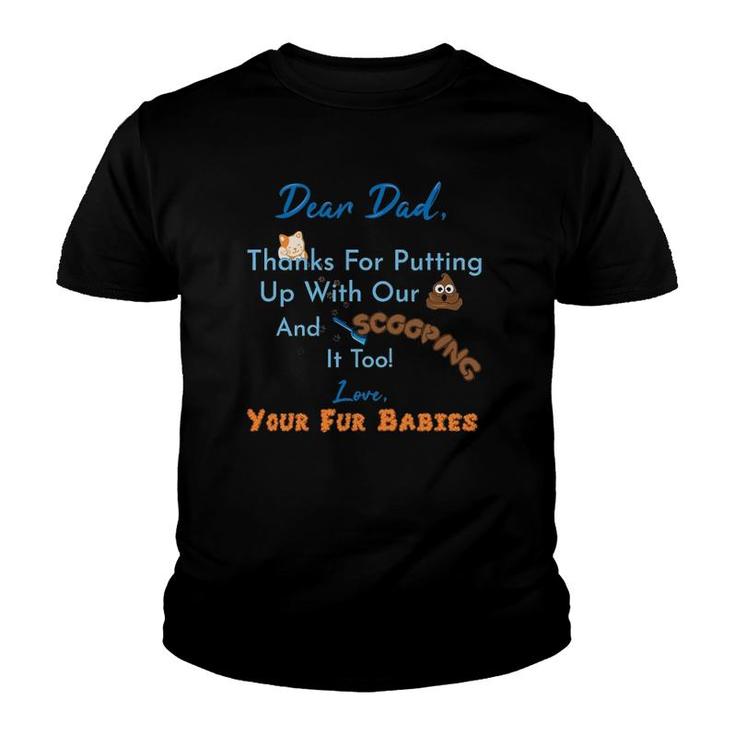 From Fur Babies For Father - Father's Day Cat Dad Youth T-shirt