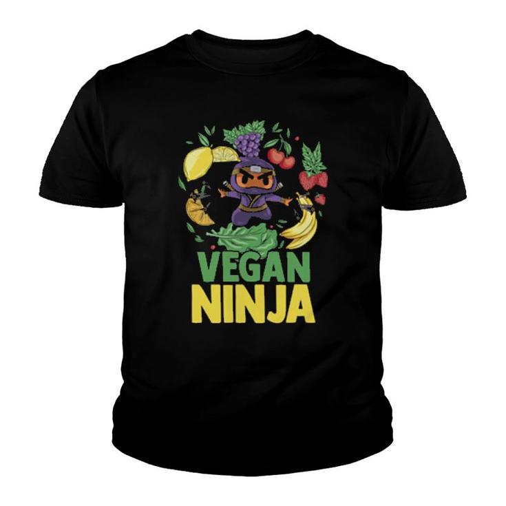 Fruit Vegan Ninja Vegetable Vegetarian Foodies  Youth T-shirt