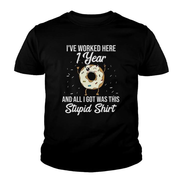 Funny 1 Year Work Anniversary Appreciation Saying Youth T-shirt