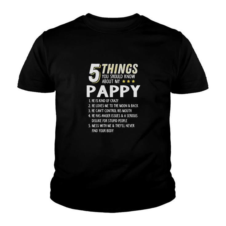 Funny 5 Things Grandpa Pappy Youth T-shirt