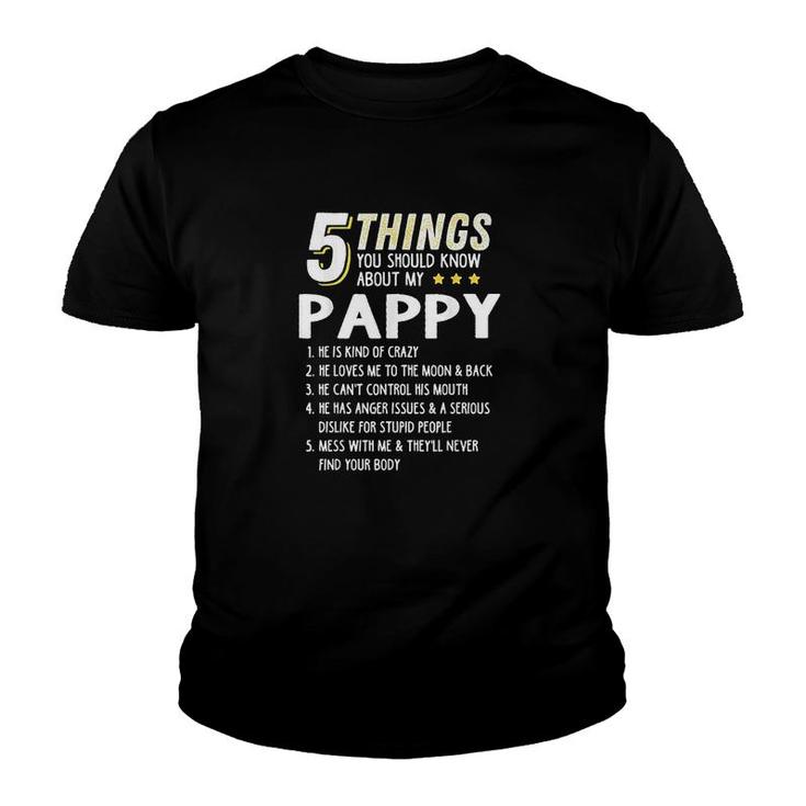 Funny 5 Things Grandpa Youth T-shirt