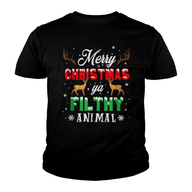 Funny Alone At Home Movies Merrychristmas Filty Animal  Youth T-shirt