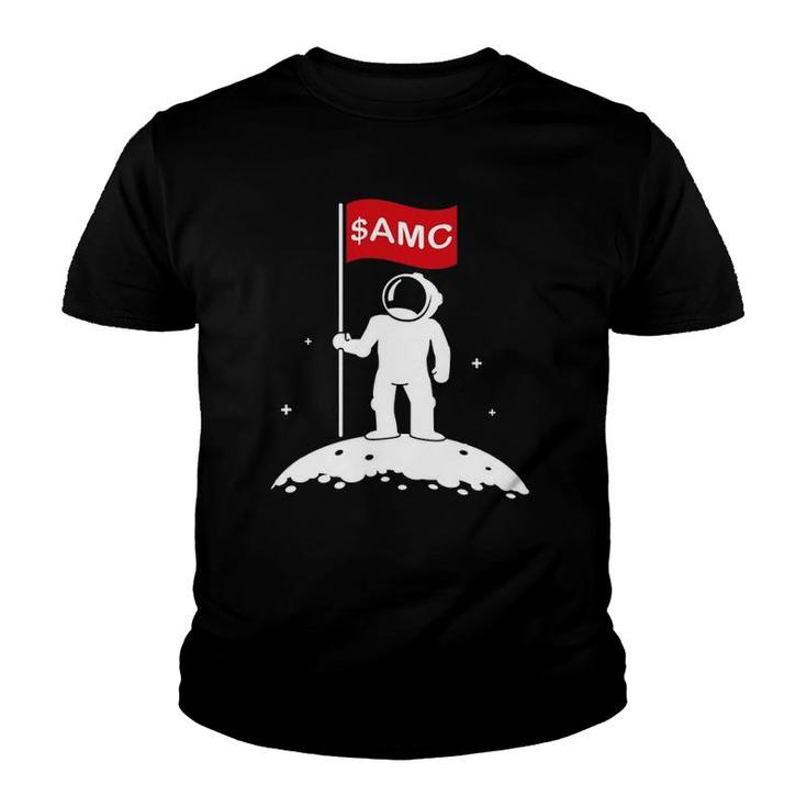 Funny Amc Stock Market Space Moon Astronaut Youth T-shirt