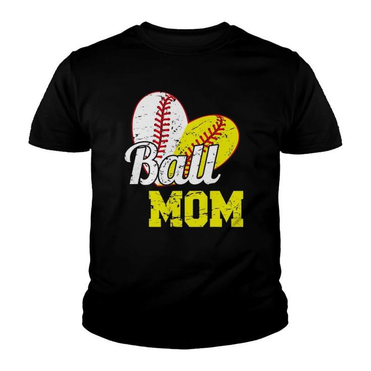 Funny Ball Mom Softball Baseball Outfit For Women Mother's Day Youth T-shirt