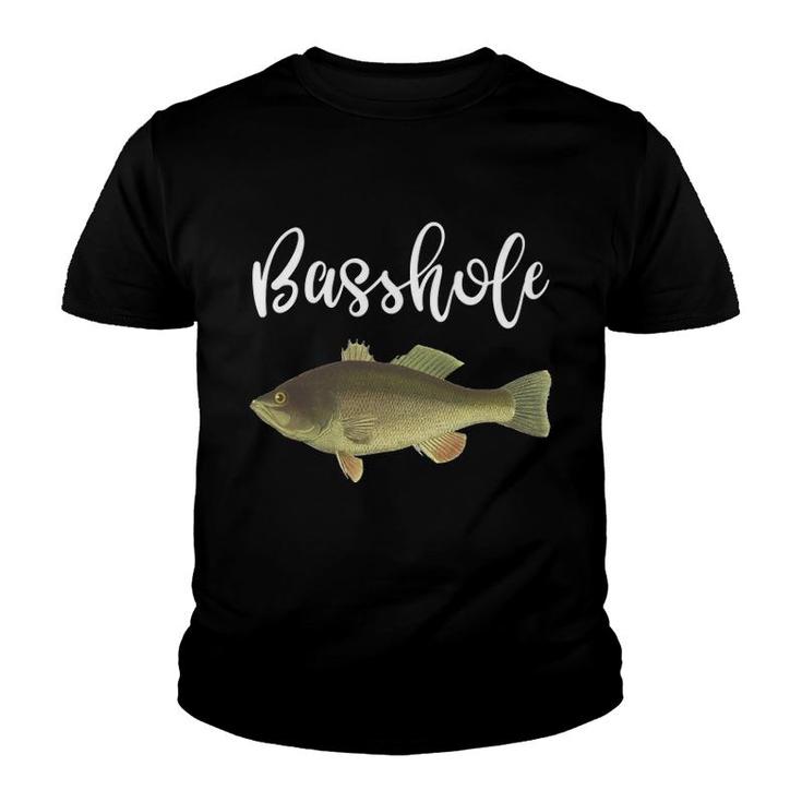 Funny Bass Fishing Basshole Fishing Tale Fishing Youth T-shirt