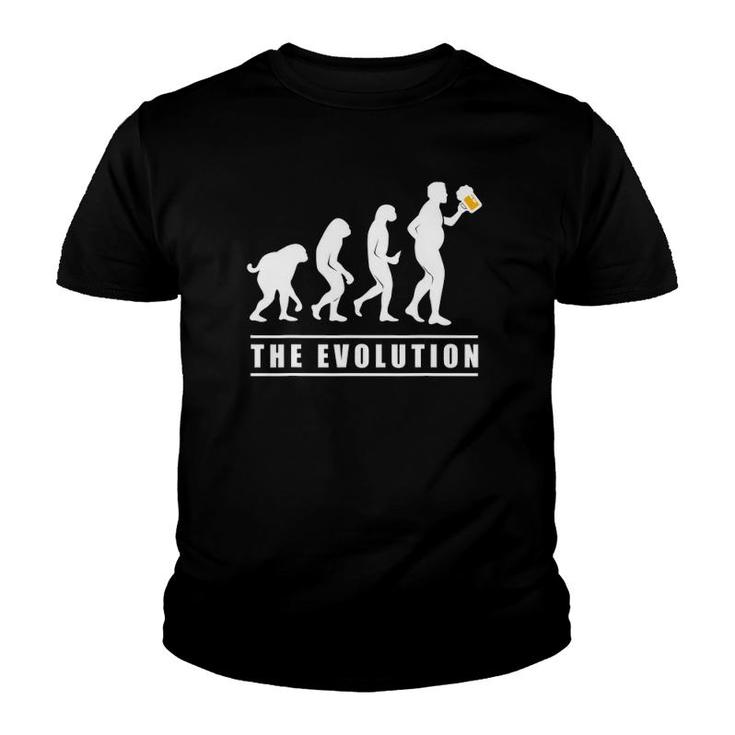 Funny Beer The Human Evolution Tee Gift For Dad Youth T-shirt