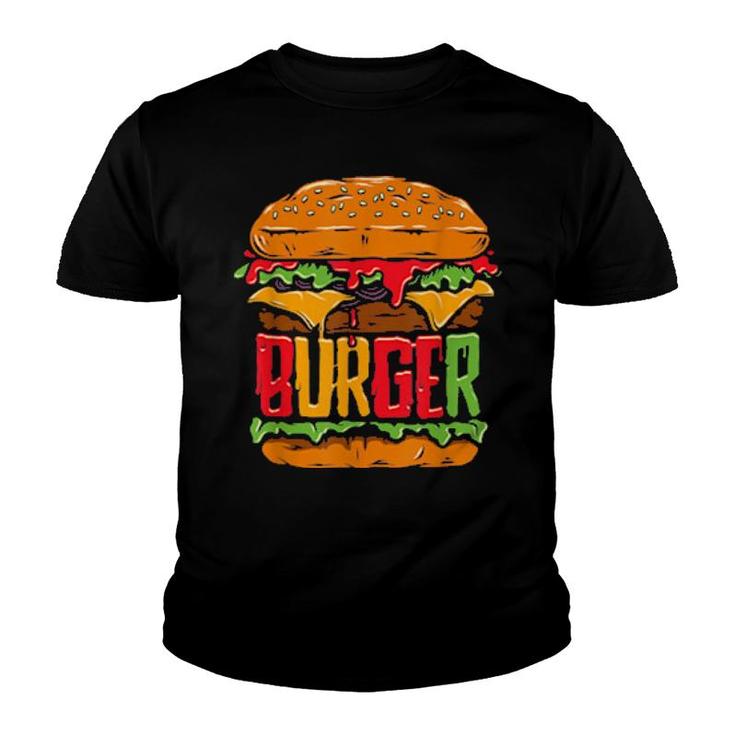 Funny Cheeseburger Hamburger  Design Burger  Youth T-shirt