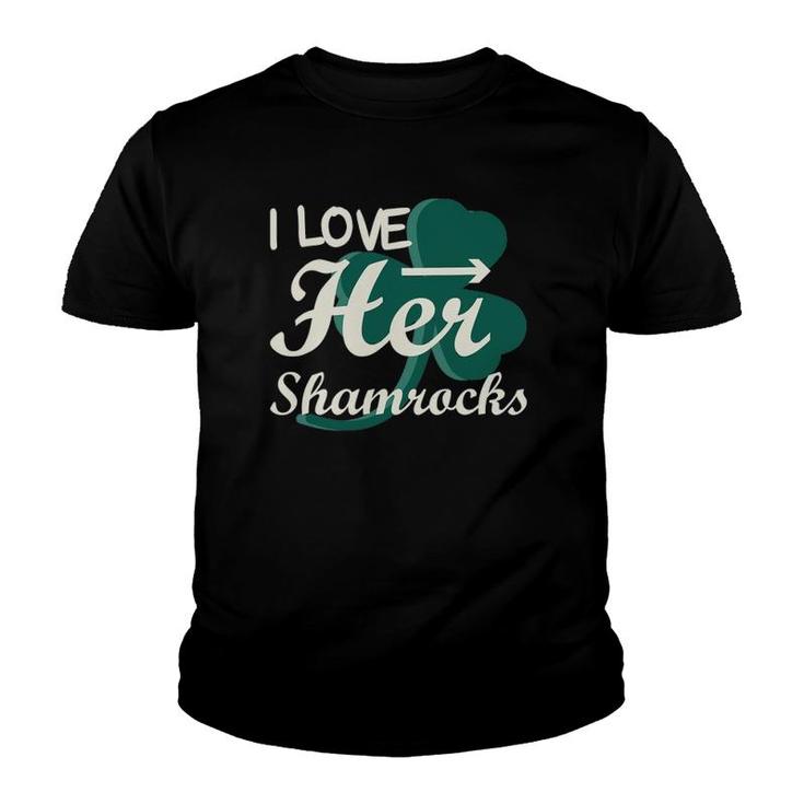 Funny Couples St Patty's Day I Love His Leprechaun Design Youth T-shirt