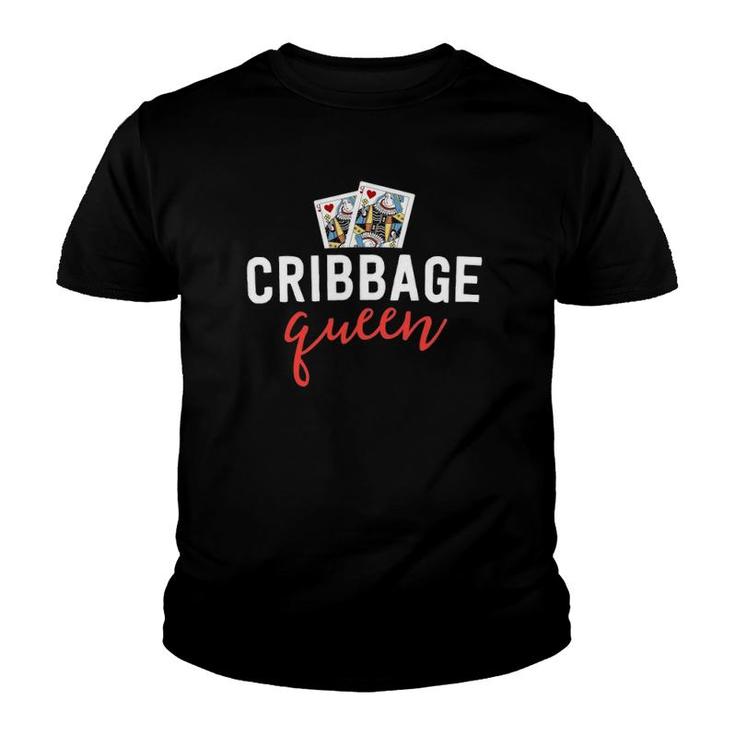 Funny Cribbage  Women Cribbage Queen Player Mom Gift Youth T-shirt