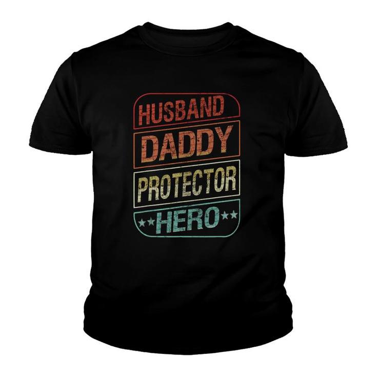Funny Dad Gift Husband Daddy Protector Hero Fathers Day Mens Youth T-shirt