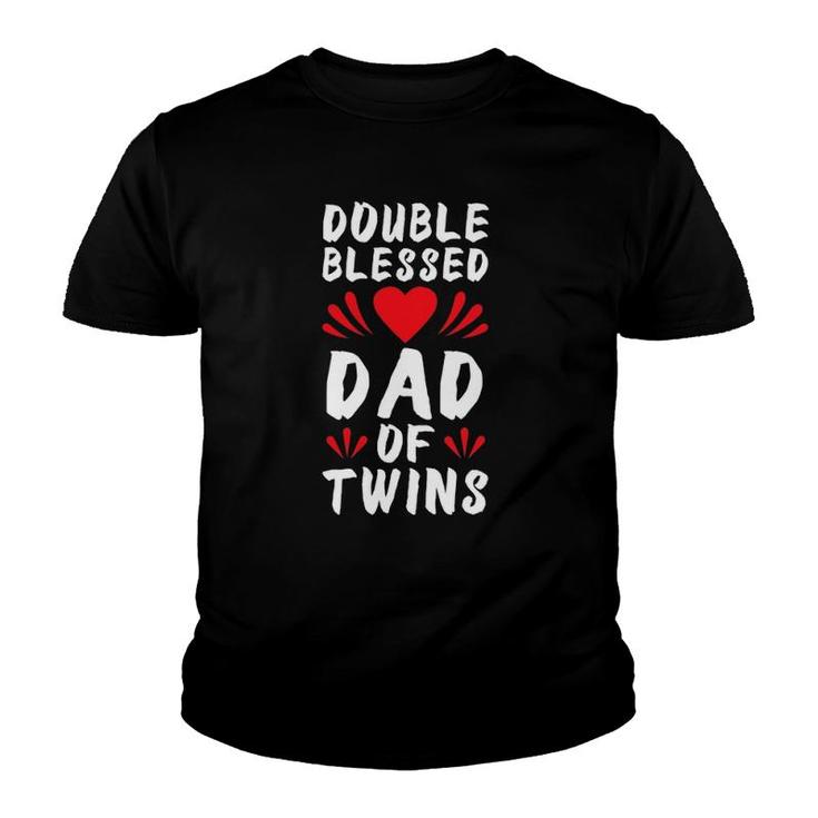 Funny Dad Of Twins Father Of Twins Youth T-shirt