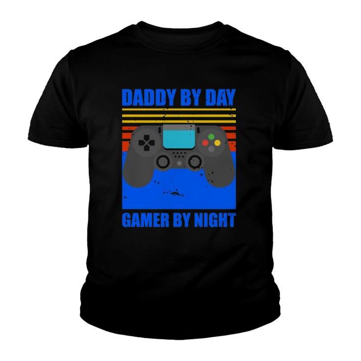 Funny Daddy By Day Gamer By Night Gaming Dad Gift  Youth T-shirt
