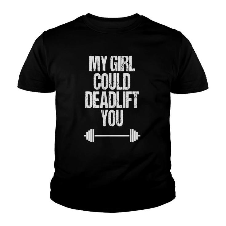 Funny Deadlift Weightlifting Barbell Fitness Outfit Youth T-shirt