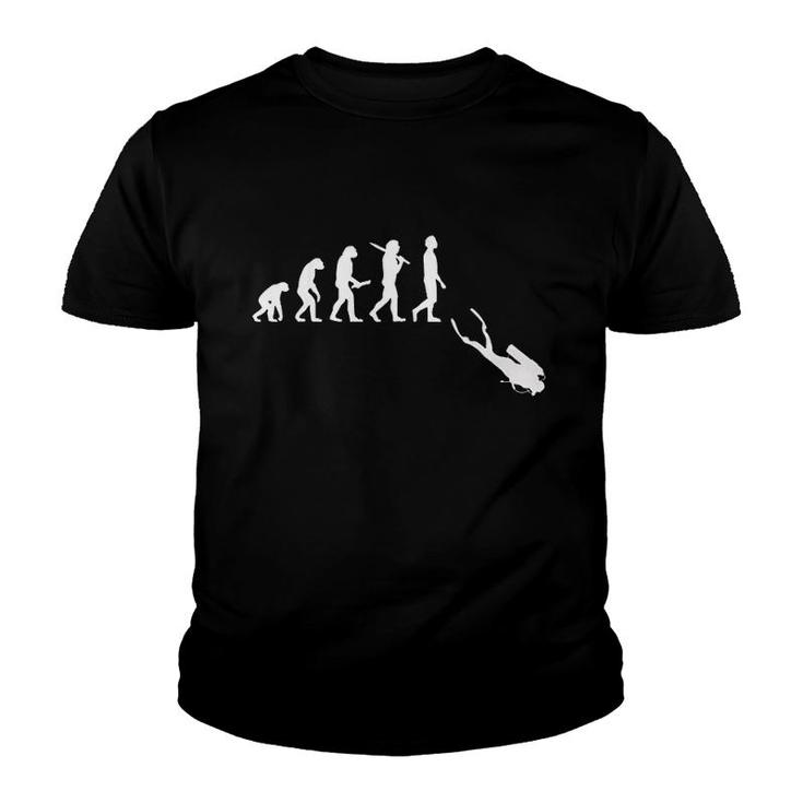 Funny Diving Evolution Gift For Scuba Divers Youth T-shirt