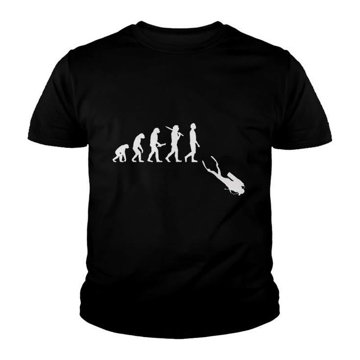 Funny Diving Evolution Gift For Scuba Divers Youth T-shirt