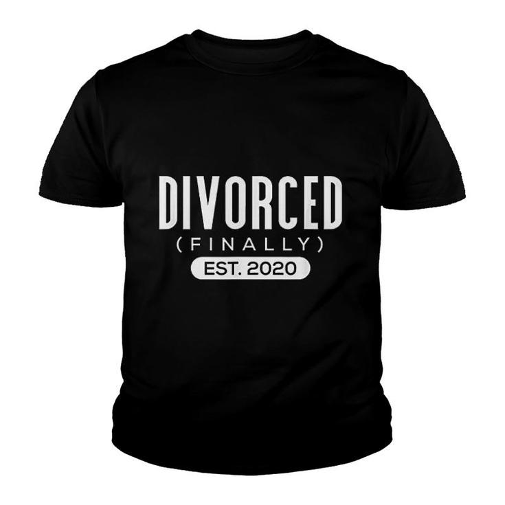 Funny Divorced Est 2020 Finally Divorced Youth T-shirt