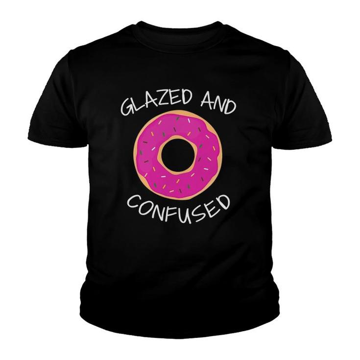 Funny Donut Glazed And Confused Womens Men Tee Youth T-shirt