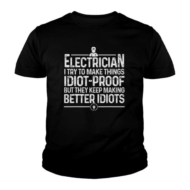 Funny Electrician Art Men Dad Lineman Electronics Engineers Youth T-shirt