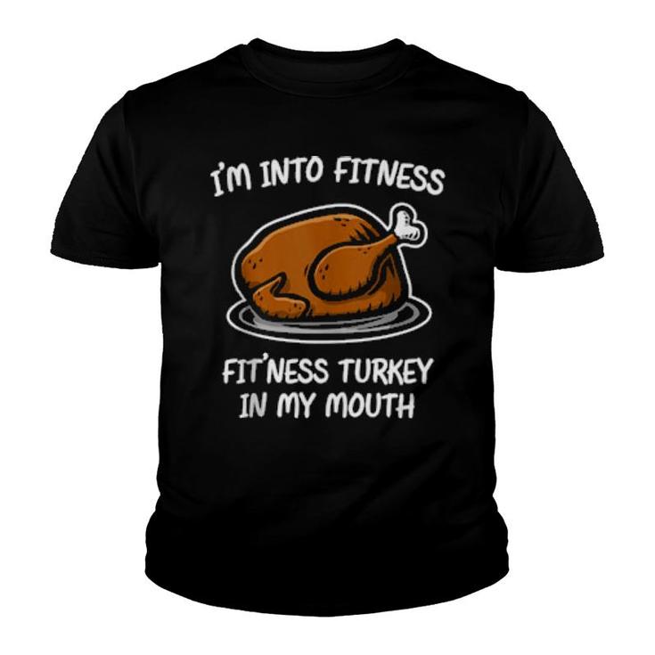 Funny Fitness Gym Humorous Thanksgiving Christmas Turkey  Youth T-shirt