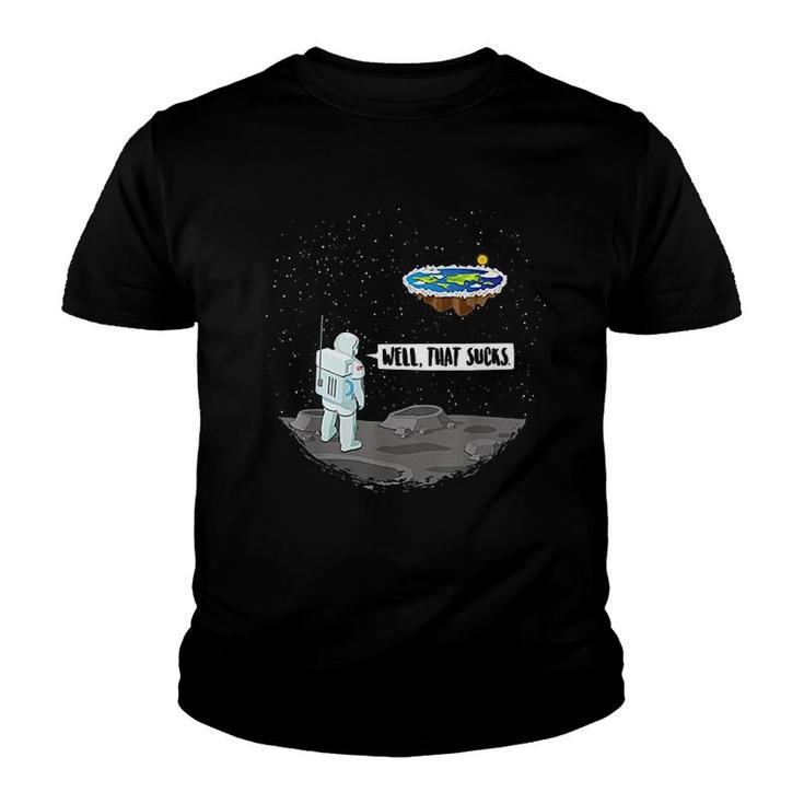 Funny Flat Earth Astronaut Youth T-shirt