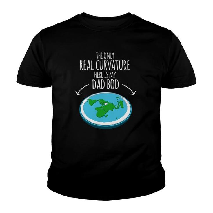 Funny Flat Earth Truth Curvature Dad Bod  Father's Day Youth T-shirt