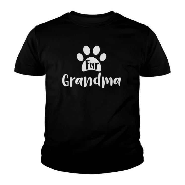 Funny Fur Grandma Dog Cat Pet Lover Grandmother Gift Youth T-shirt